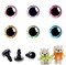 120pcs 12mm 3D Glitter Safety Eyes for Amigurumi – Colorful Plastic Craft Eyes with Washers, 6 Shiny Colors for Crochet Dolls, Stuffed Animals, Puppets & DIY Plush Making